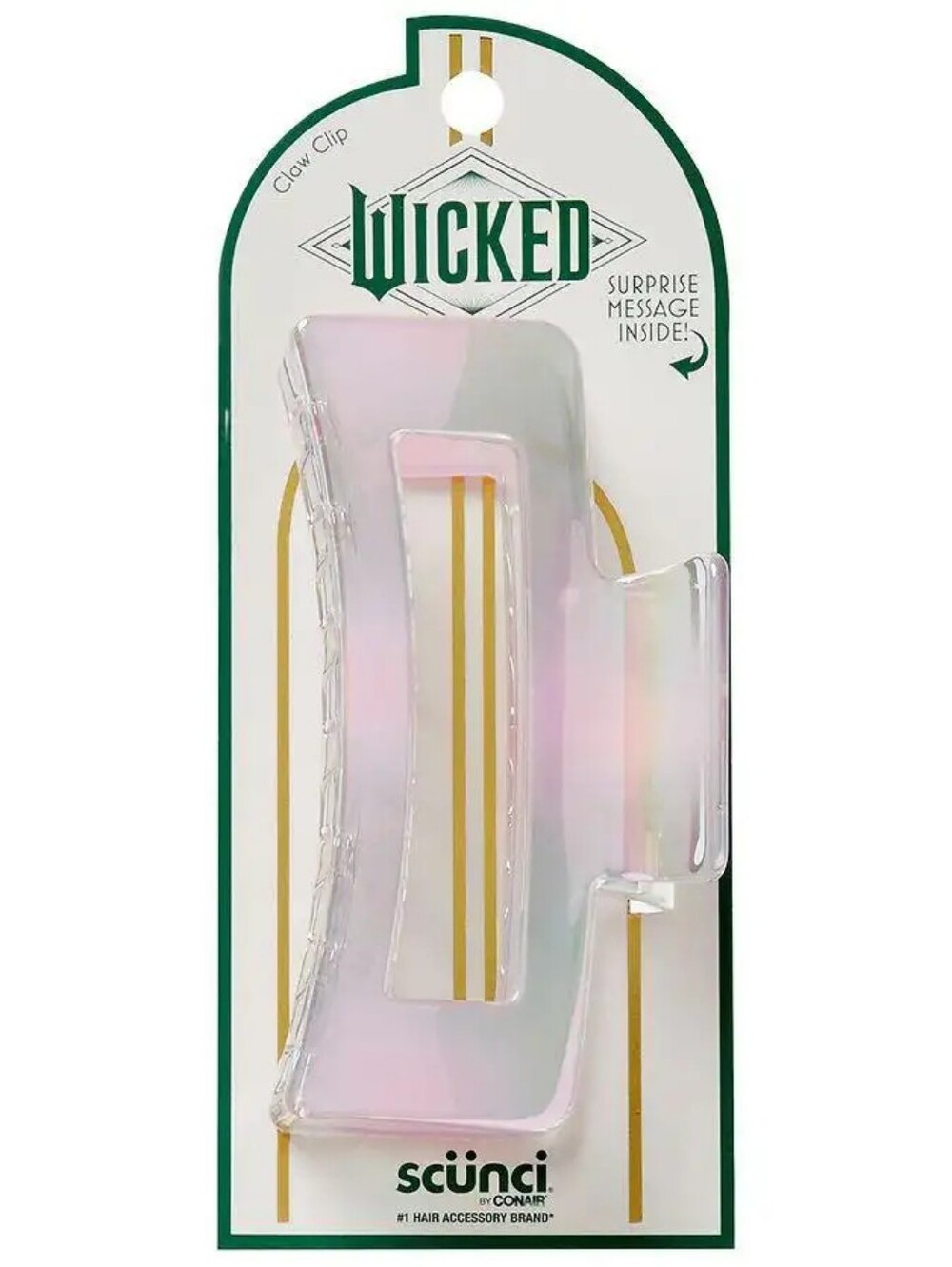 Scunci Wicked Glinda Iridescent Ariana Grande So Popular Claw Hair Clip NWT